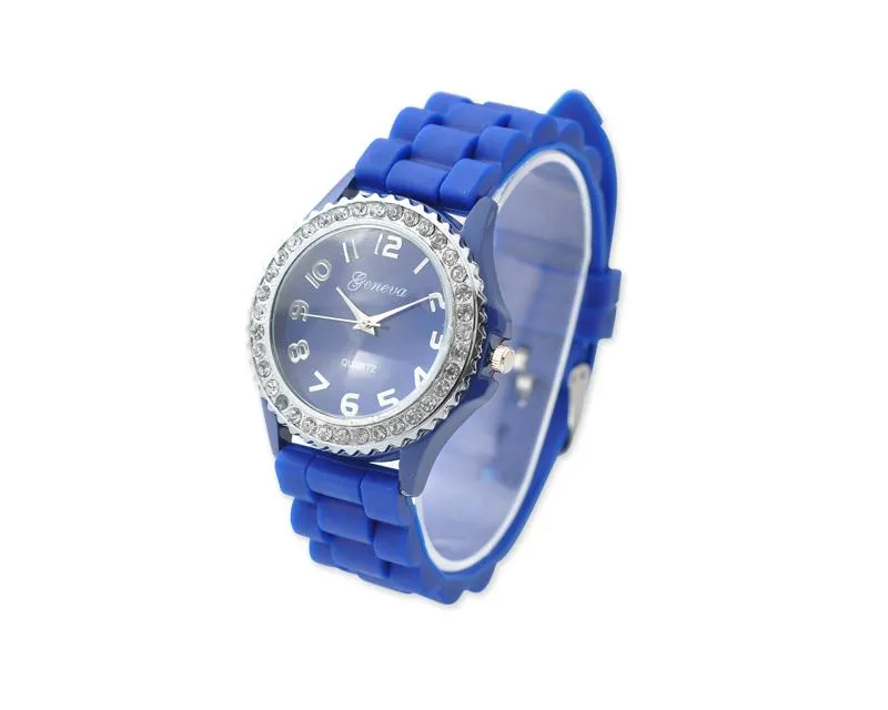 10 Pcs Geneva Jelly Silicone Quartz Women Sport Crystal Wrist Watches