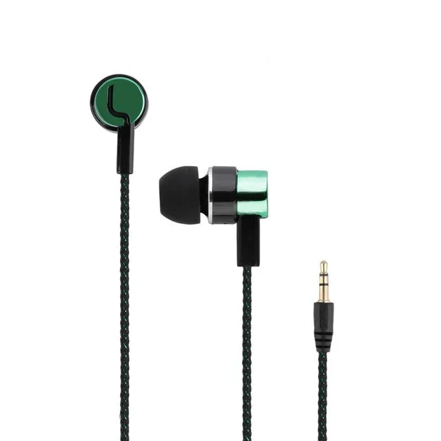 2017 Metal Earphones Jack Standard Noise Isolating Reflective Fiber Cloth Line 3.5mm Stereo In-ear Earphone Earbuds