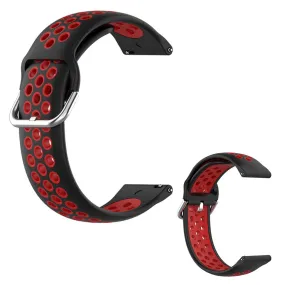 20mm bi-color silicone watch strap for Samsung watch - Black / Red