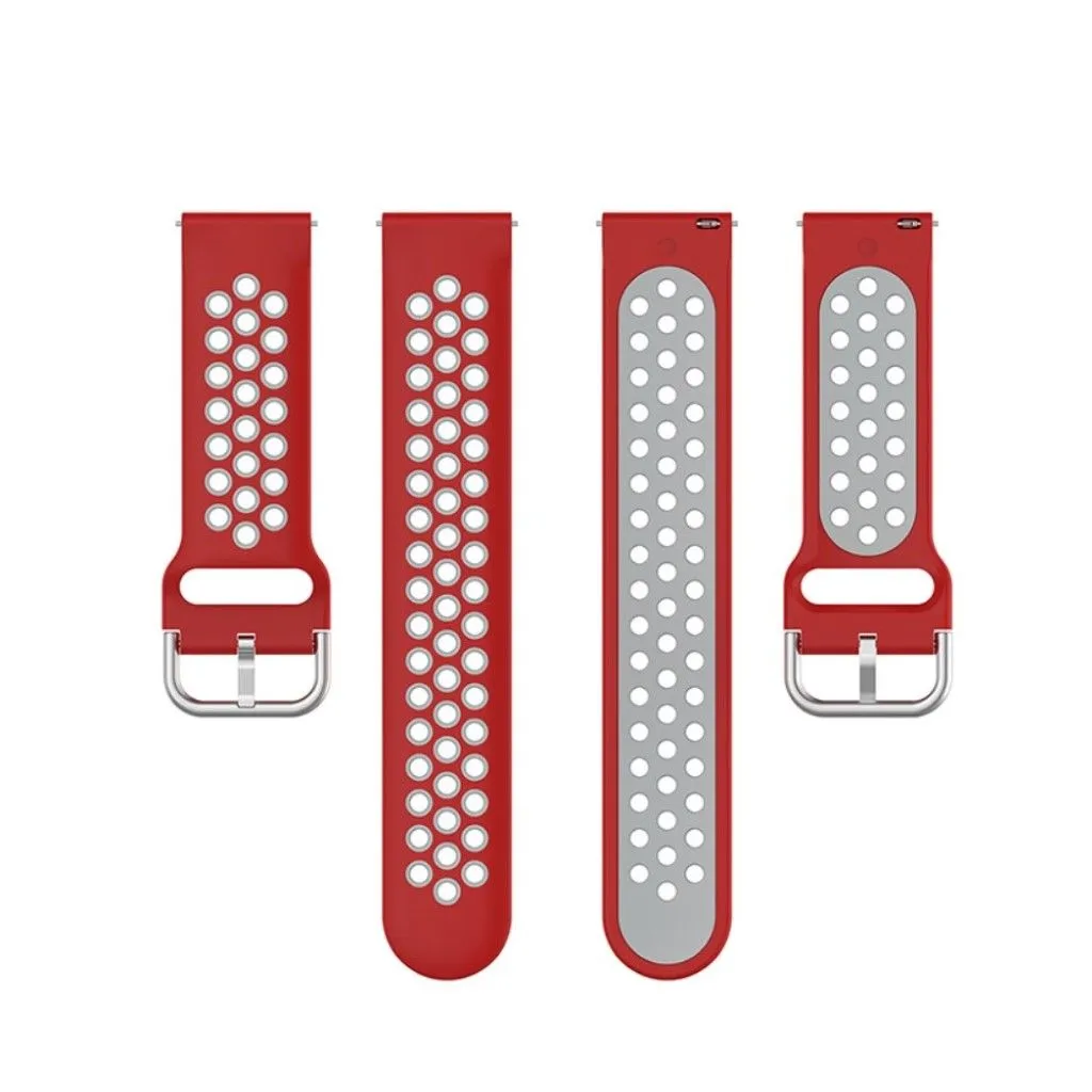 20mm bi-color silicone watch strap for Samsung watch - Red / Grey