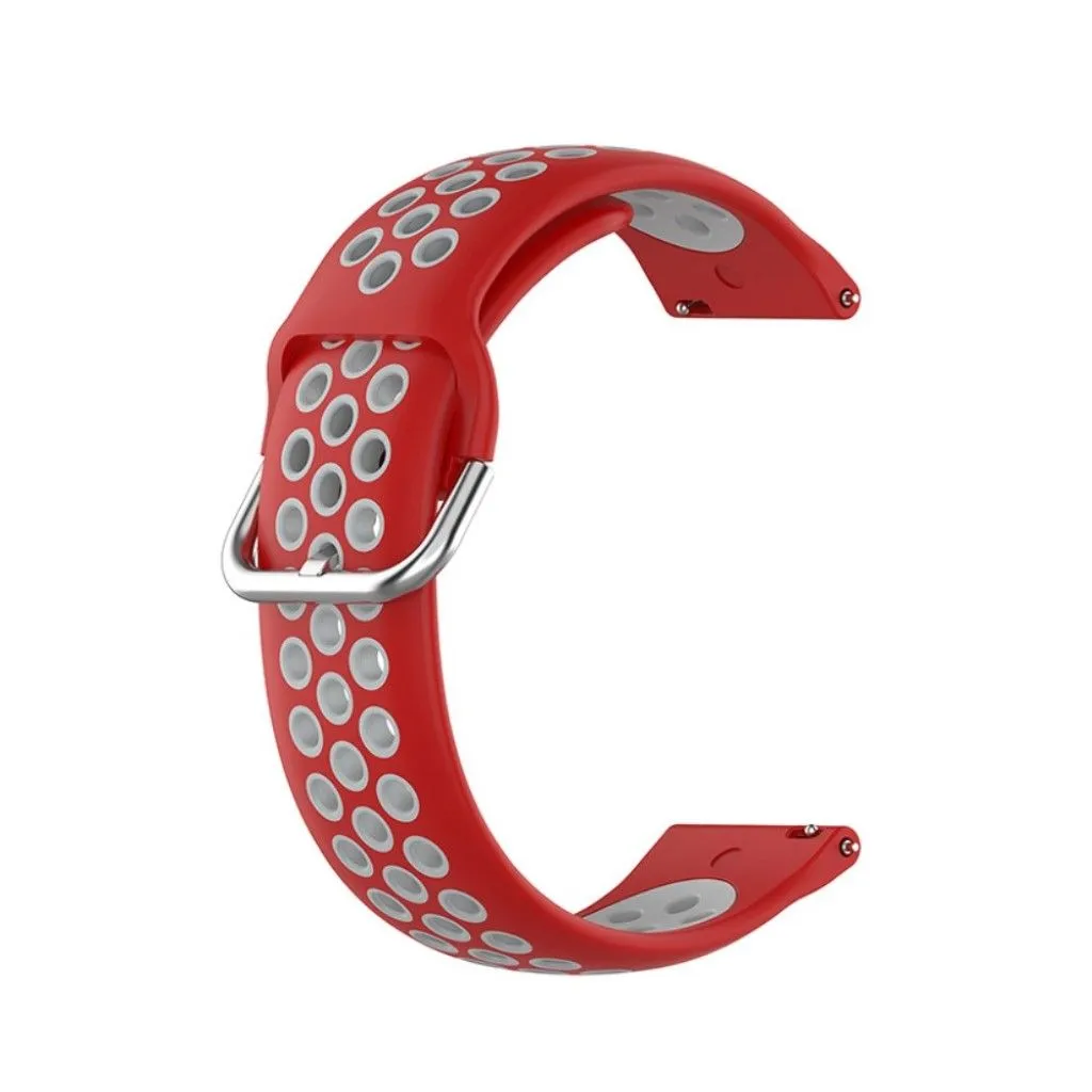 20mm bi-color silicone watch strap for Samsung watch - Red / Grey