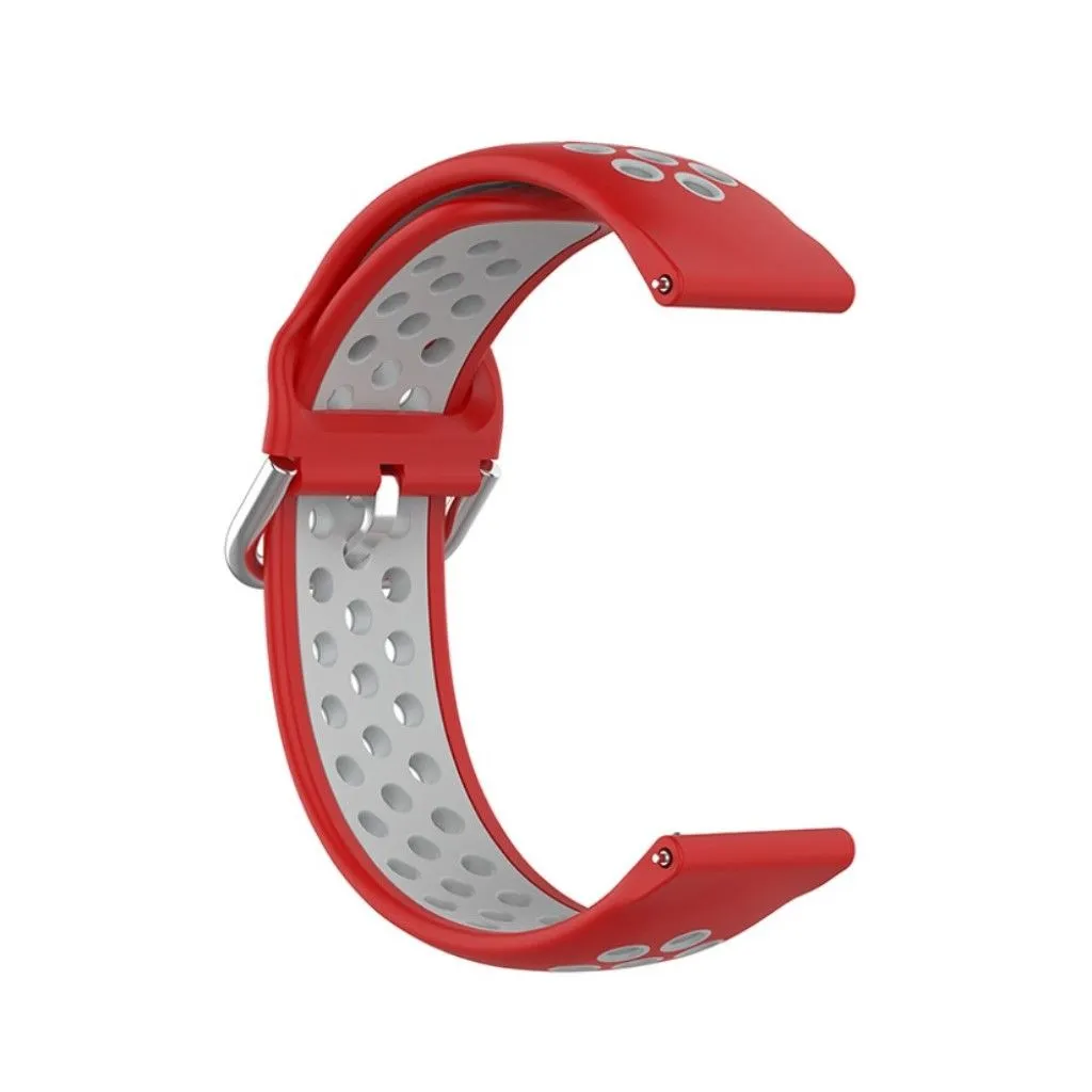 20mm bi-color silicone watch strap for Samsung watch - Red / Grey