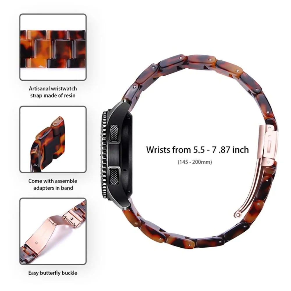 20mm smooth resin watch strap for Amazfit watch - Tortoiseshell Color