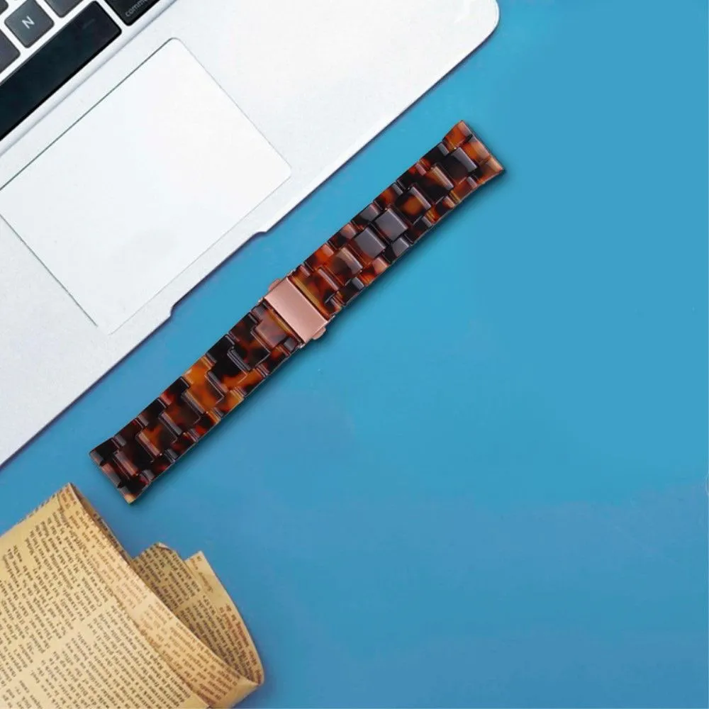 20mm smooth resin watch strap for Amazfit watch - Tortoiseshell Color