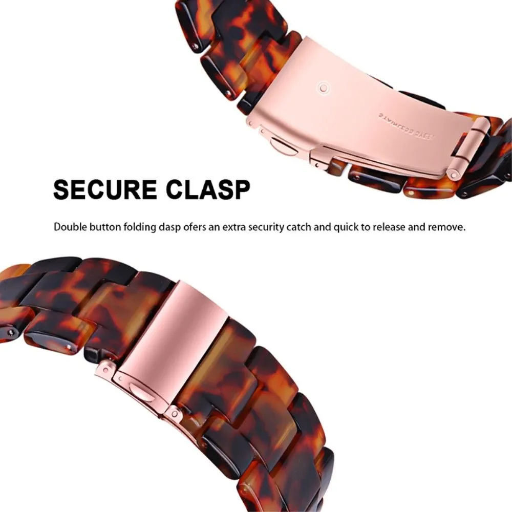 20mm smooth resin watch strap for Amazfit watch - Tortoiseshell Color