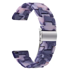 20mm smooth resin watch strap for Garmin watch - Dark Grey / Pink