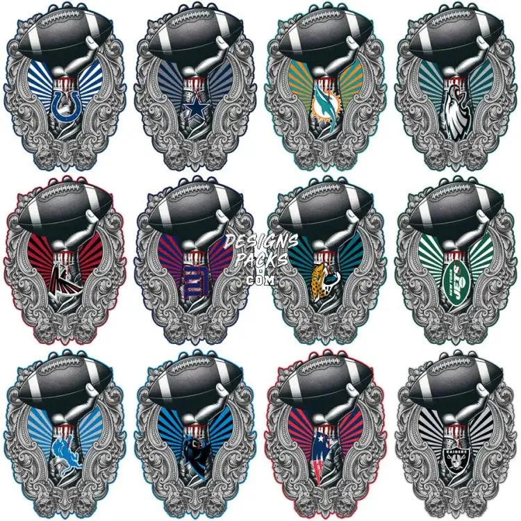 32 HAND TATTOO Football Teams Designs Bundle PNG