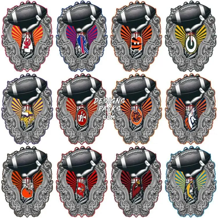 32 HAND TATTOO Football Teams Designs Bundle PNG