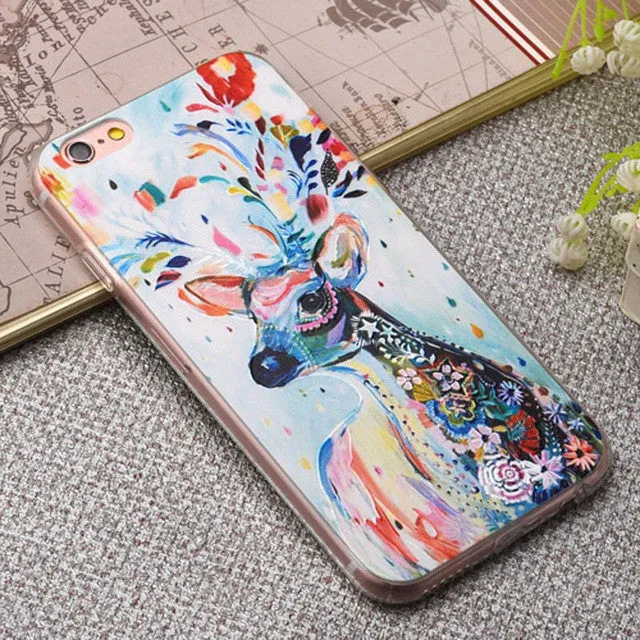 3d Embossing Soft Silicone Tpu Back Cover Case For Apple Iphone 6 6s Plus Case With Dust Plug For Iphone 6 6s Phone Cases