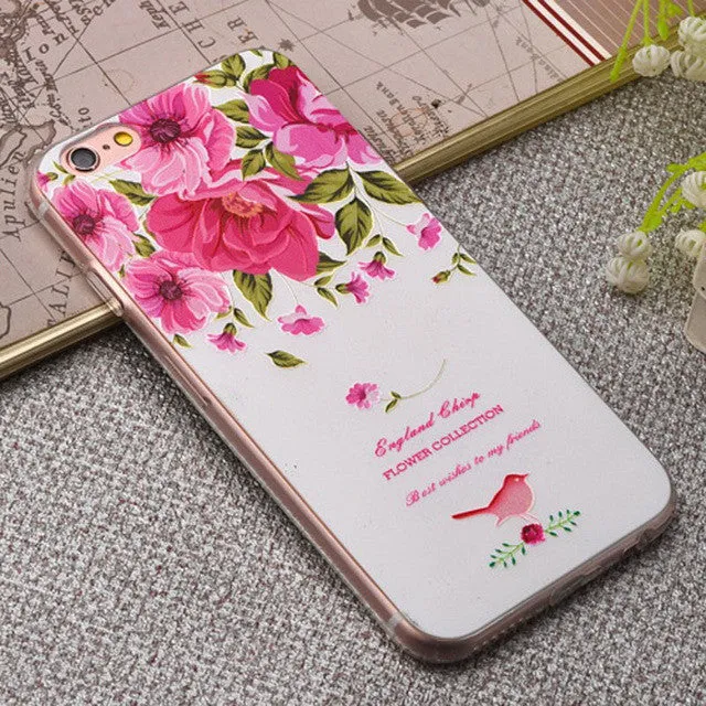 3d Embossing Soft Silicone Tpu Back Cover Case For Apple Iphone 6 6s Plus Case With Dust Plug For Iphone 6 6s Phone Cases