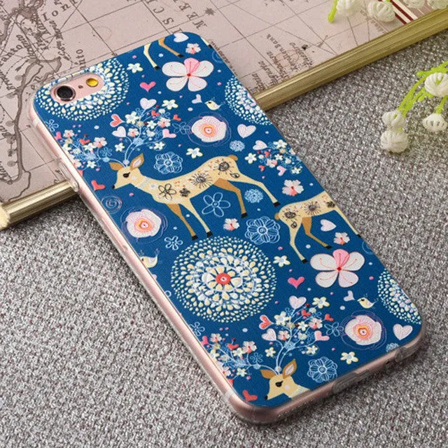 3d Embossing Soft Silicone Tpu Back Cover Case For Apple Iphone 6 6s Plus Case With Dust Plug For Iphone 6 6s Phone Cases