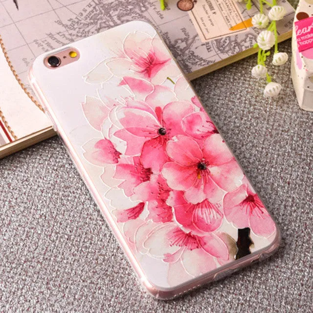 3d Embossing Soft Silicone Tpu Back Cover Case For Apple Iphone 6 6s Plus Case With Dust Plug For Iphone 6 6s Phone Cases