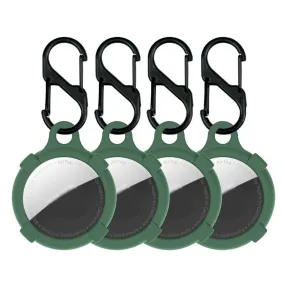 4Pcs AirTags silicone protective cover with hook - Green