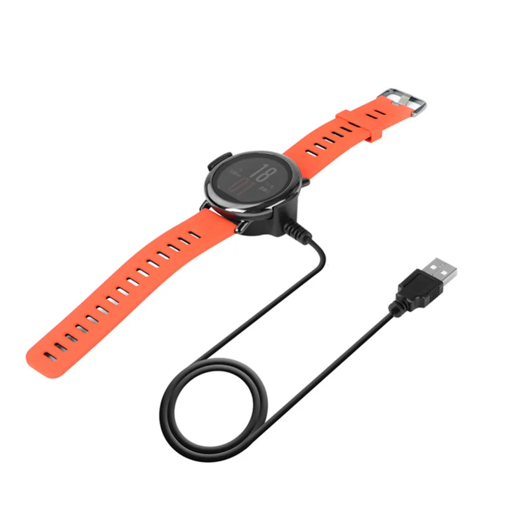 5V / 300mA 1M Black USB Charging Cable Cradle Charger For Xiaomi Huami Amazfit Smart Watch Smart Accessories