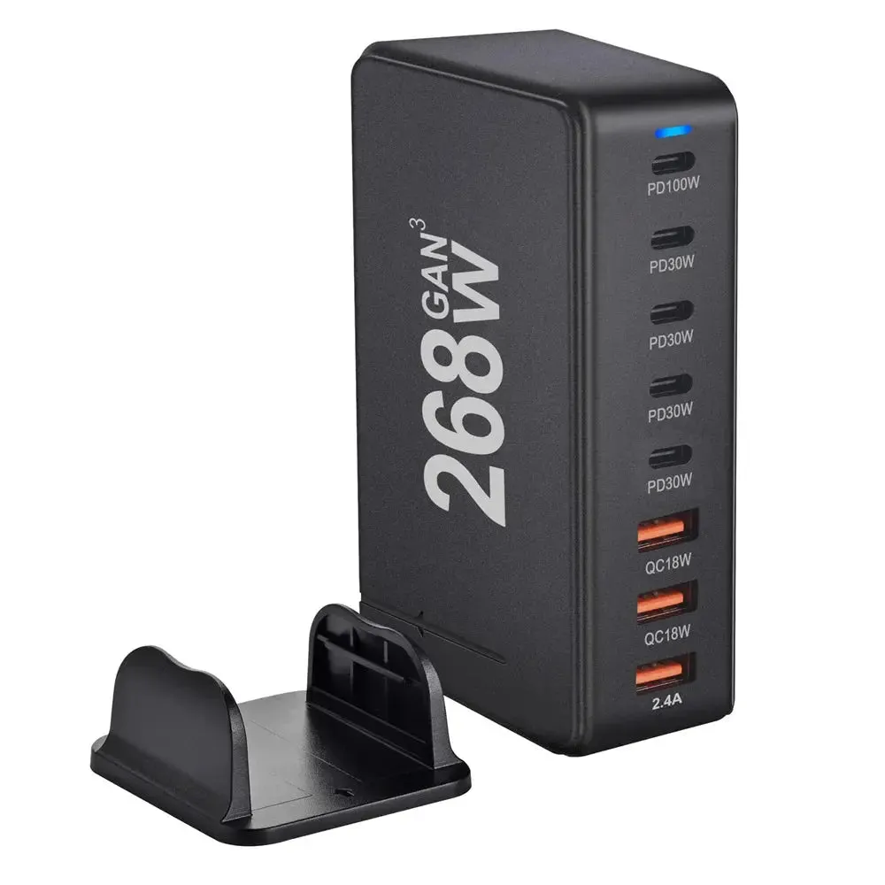 8-Port GaN Desktop USB Type C Charger – Fast Charge 3.0