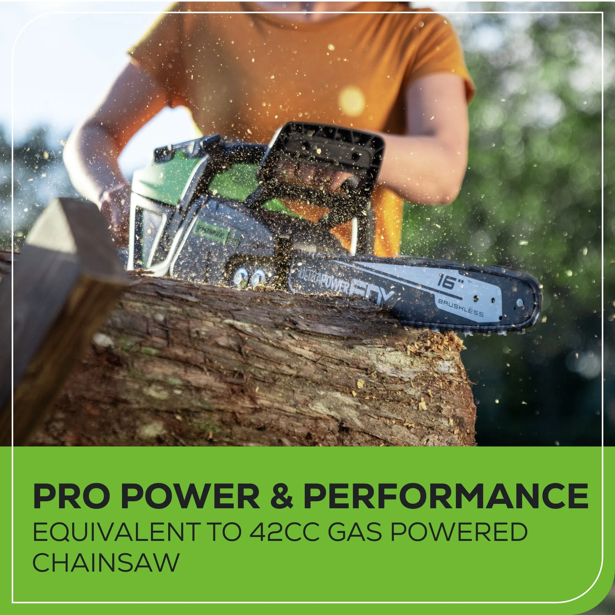 80V 16‘’ 2.0kW Cordless Battery Chainsaw w/ 4.0 Ah Battery & Charger