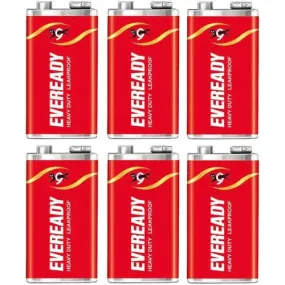 9v Eveready 1216 Heavy Duty Battery (Pack of 6)