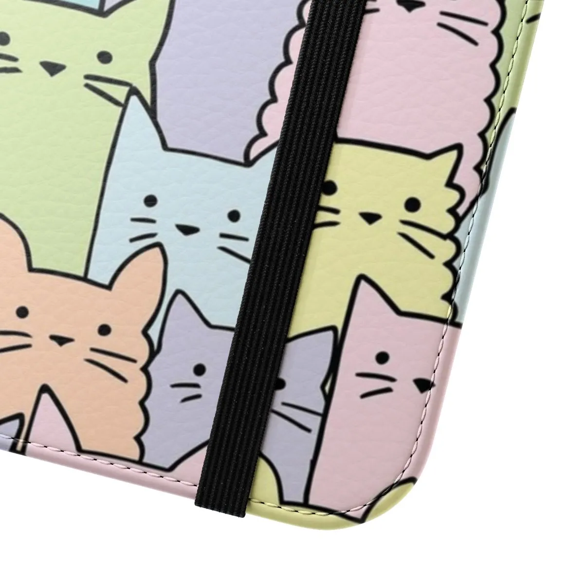 Adorable Pastel Cat Phone Flip Cover