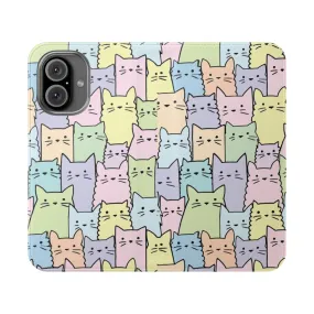 Adorable Pastel Cat Phone Flip Cover