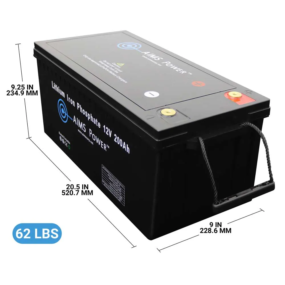 Aims Power LiFePO4 12V 200 AH Lithium Battery - Bluetooth - LFP12V200B