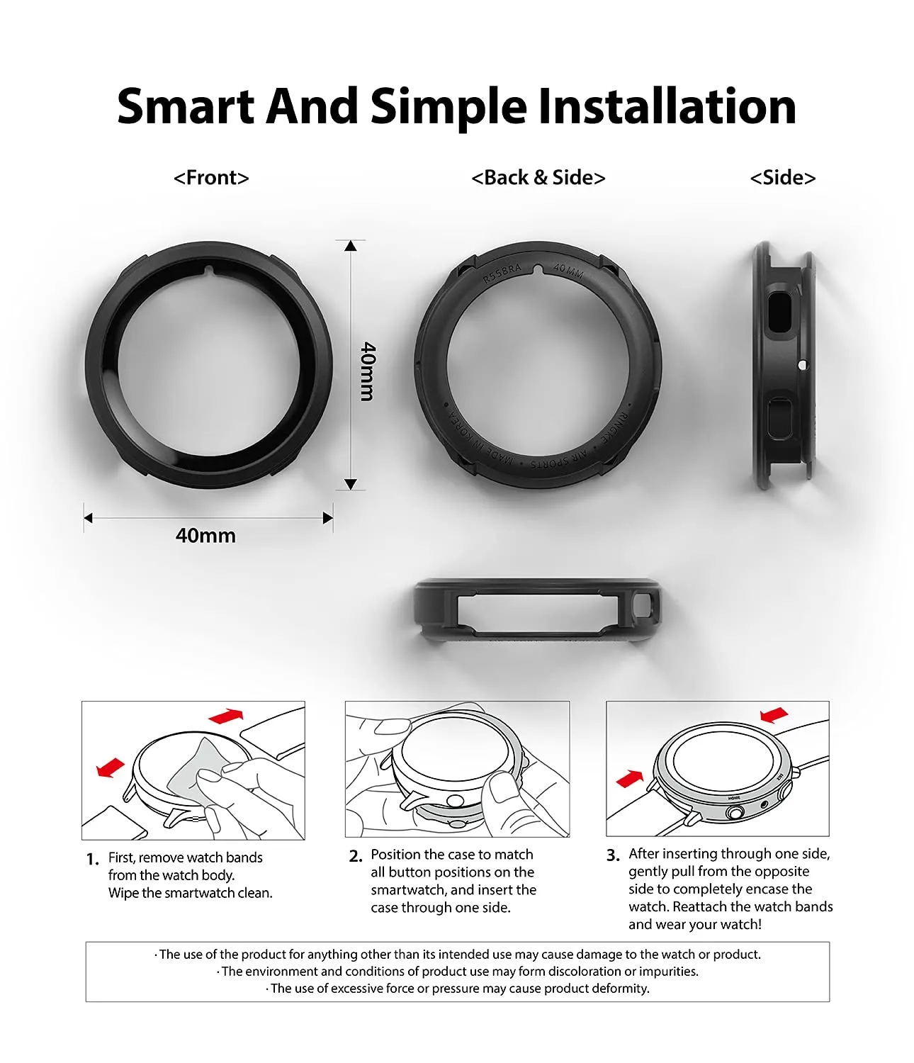 Air Sports Compatible with Samsung Galaxy Watch 4 40mm -  Black