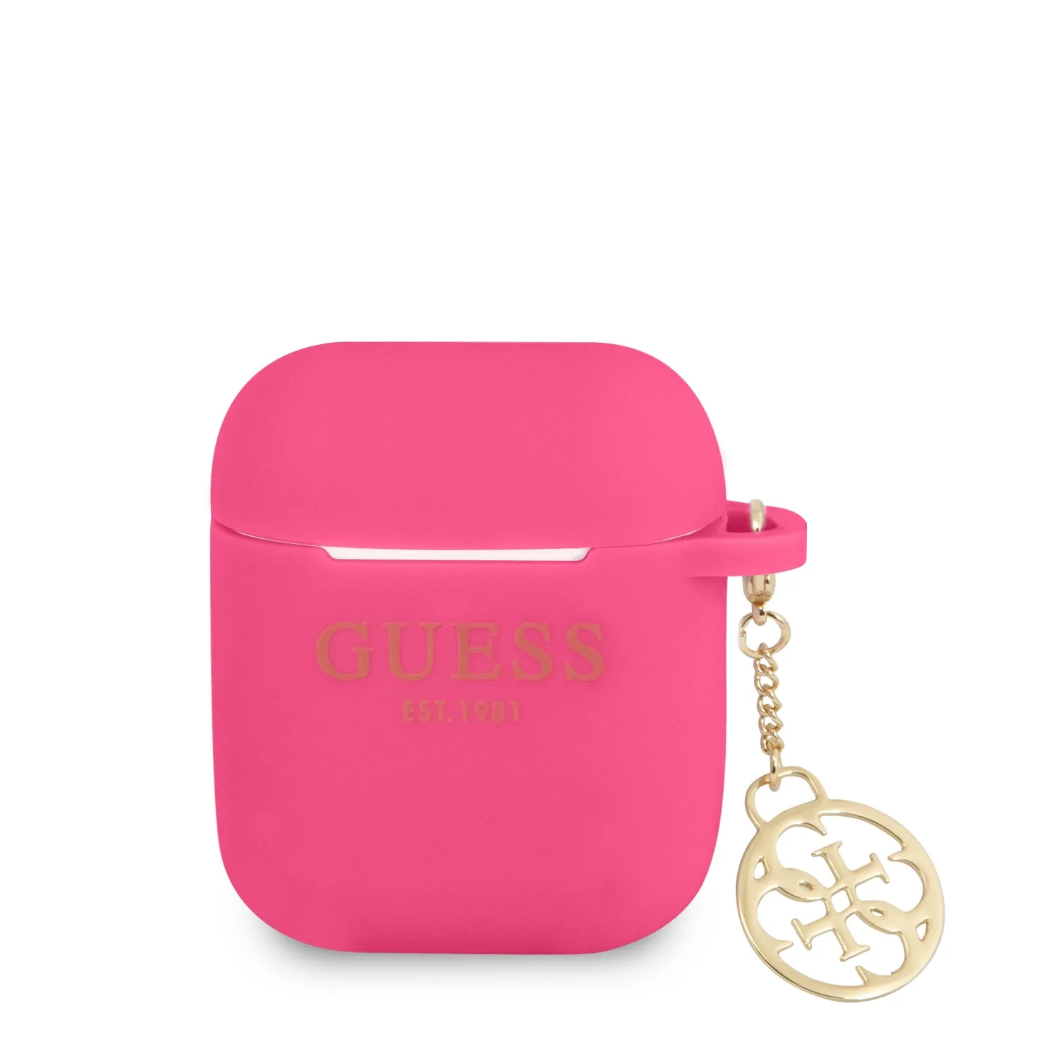 Airpods 1/2 - Silicone Fuschia 4G Charm Collection - Guess