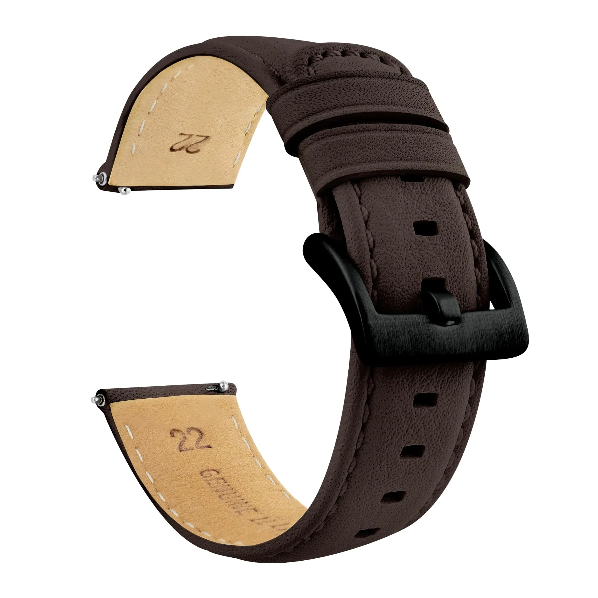 Amazfit Bip | Dark Brown Pittards® Performance Leather & Brown Stitching