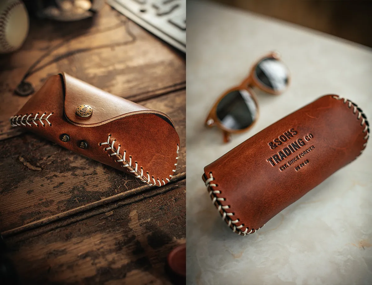 &SONS Baseball Sunglasses Case Brown