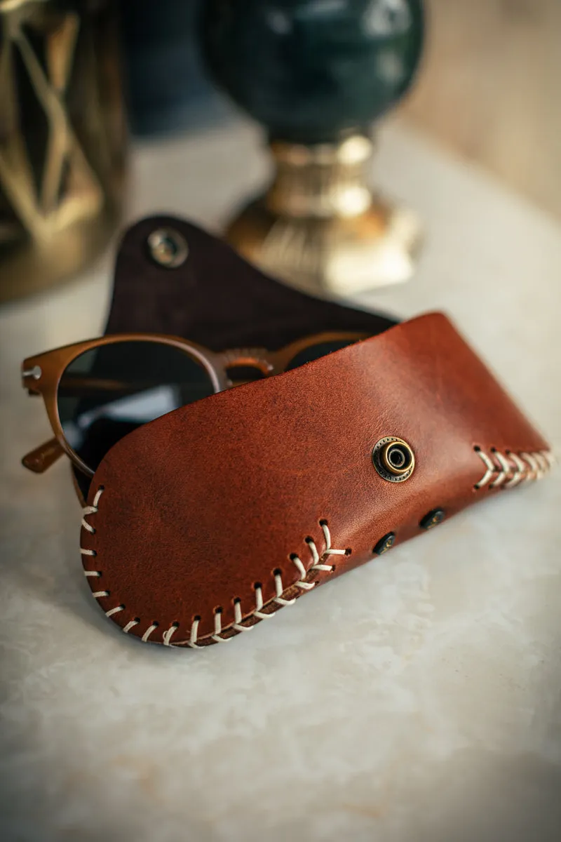 &SONS Baseball Sunglasses Case Brown