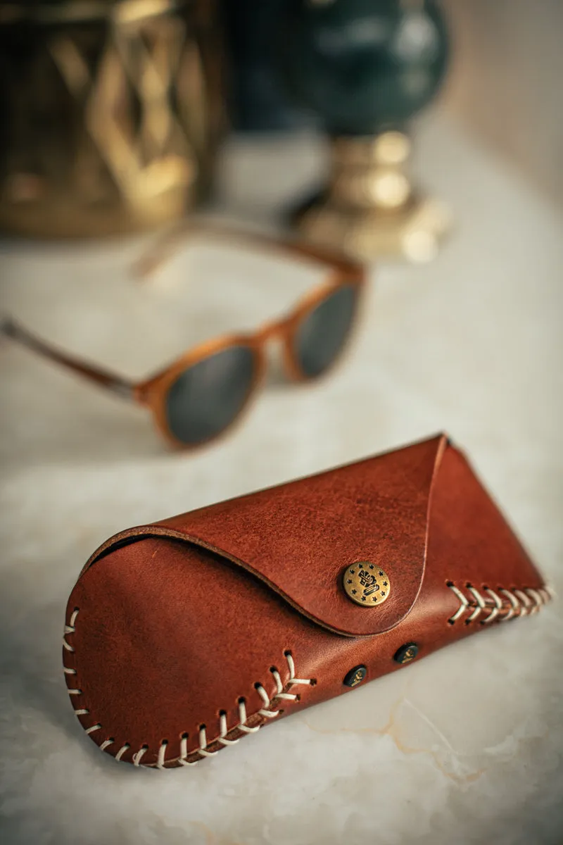 &SONS Baseball Sunglasses Case Brown