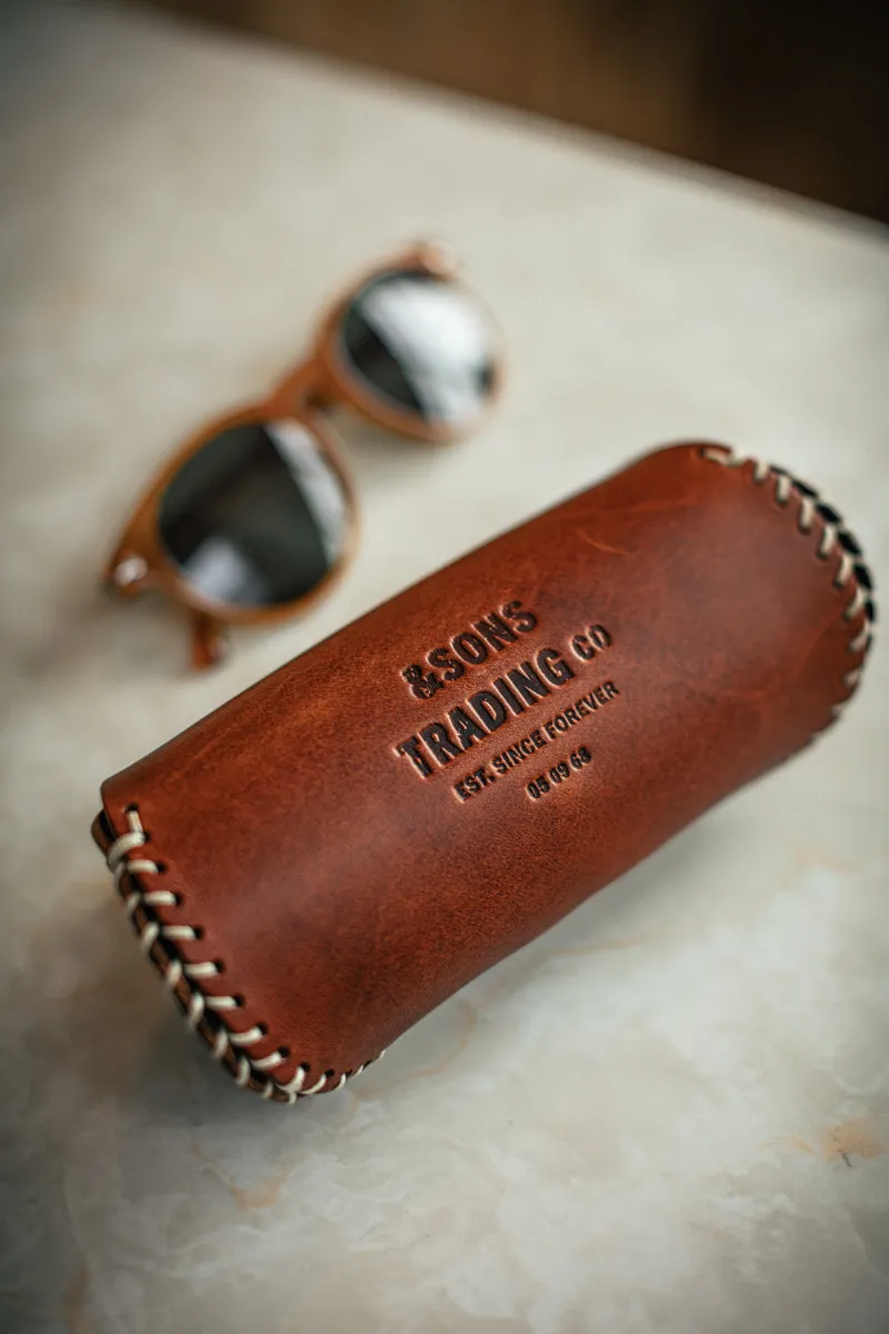 &SONS Baseball Sunglasses Case Brown