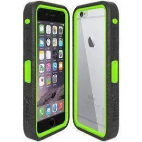 Amzer CRUSTA Rugged iPhone 6 Case Black on Green Shell With Tempered Glass