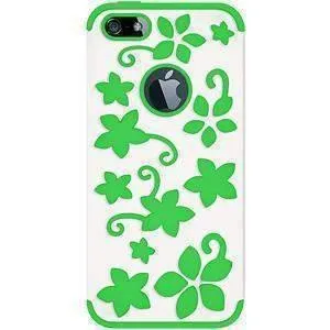 Amzer Flora Hybrid iPhone Case - White- Emerald Green