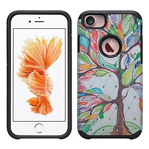 Apple iPhone 6s Case / 6 Case | Slim Hybrid Dual Layer Diamond Case for Iphone 6S/6 - Colorful Tree