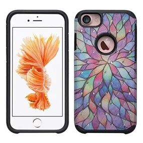 Apple iPhone 6s Case / 6 Case | Slim Hybrid Dual Layer Diamond Case for Iphone 6S/6 - Rainbow Flower