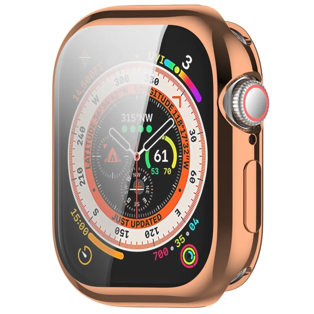 Apple Watch 10 (46mm) Fleksibelt Plast Cover m. Skærmbeskyttelse - Rose Gold