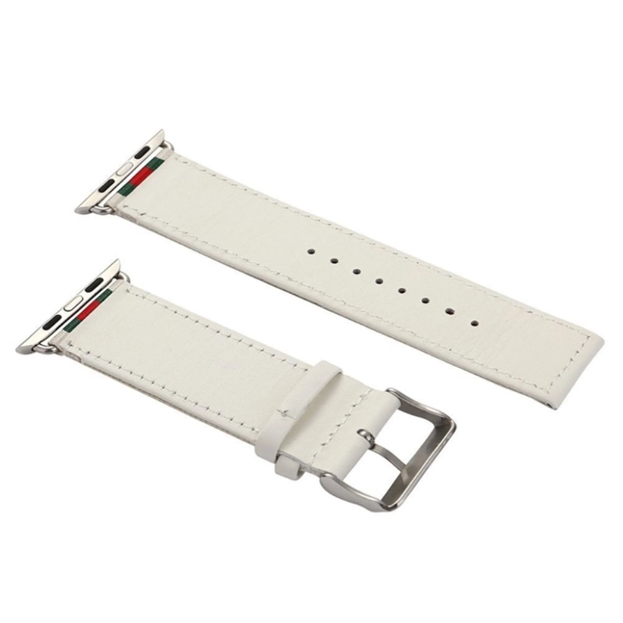 Apple Watch 42mm nylon leather sports watchband - White