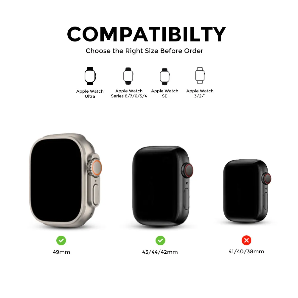 Apple Watch Ultra 49mm / 45mm / 44mm / 42mm | Magnetic Leather Straps | Red