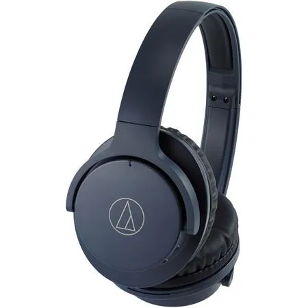 Audio-Technica ATH-ANC500BT QuietPoint Wireless Bluetooth Over-Ear Active Noise-Cancelling Headphones - Navy