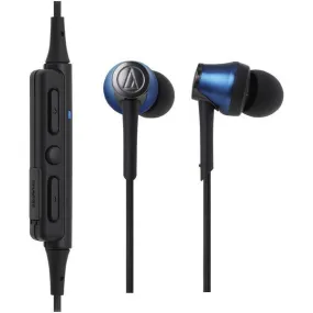 Audio-Technica ATH-CKR55BTBL Sound Reality ATH-CKR55BT Bluetooth In-Ear Headphones with Microphone (Blue)