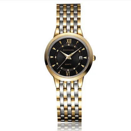 BAISHUNS Luxury Gold Full Steel Watch Women Waterproof Calendar Watch Fashion OL Lady Commercial Watch Relogio Feminino