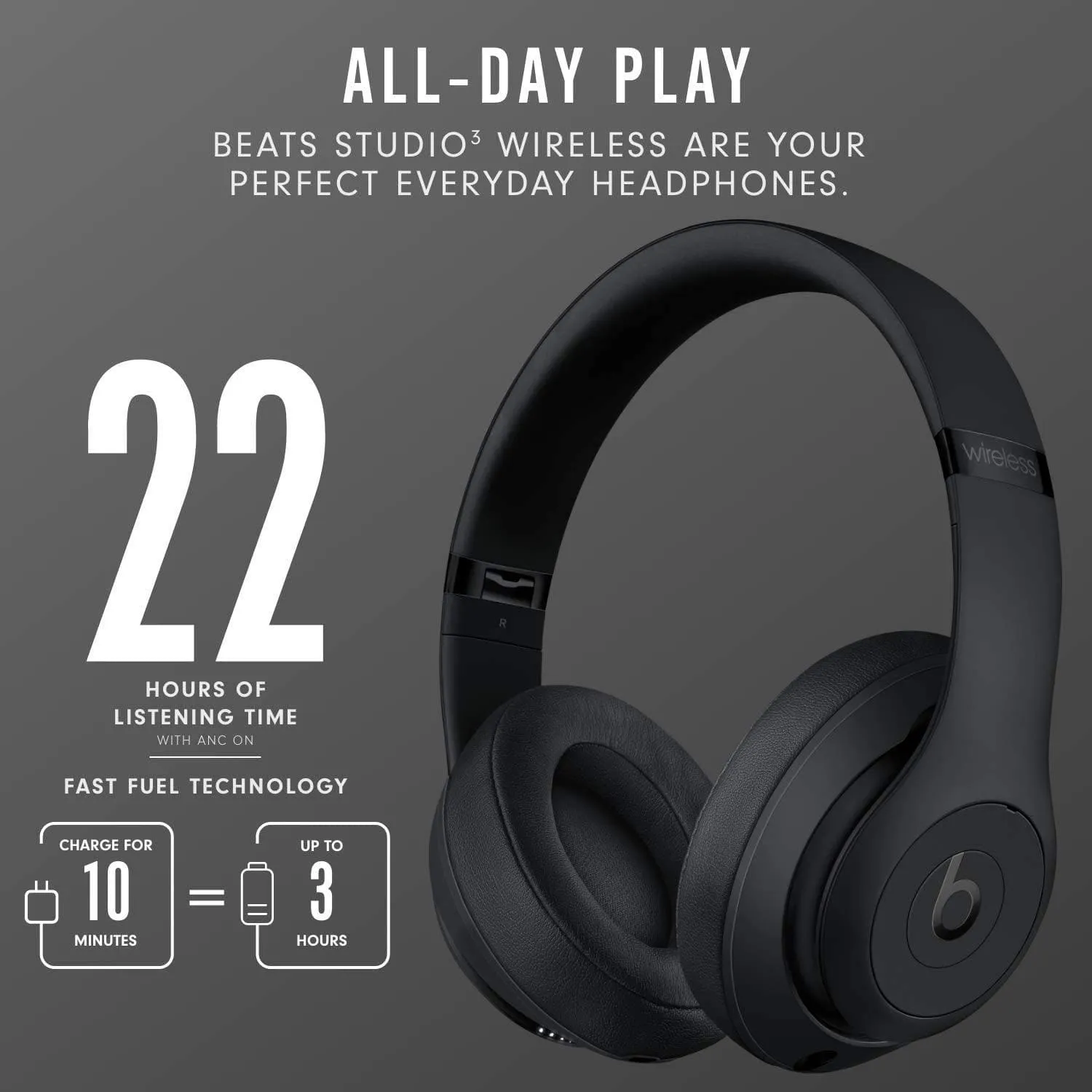 Beats Studio3 ANC Over-Ear Wireless Headphones - Black