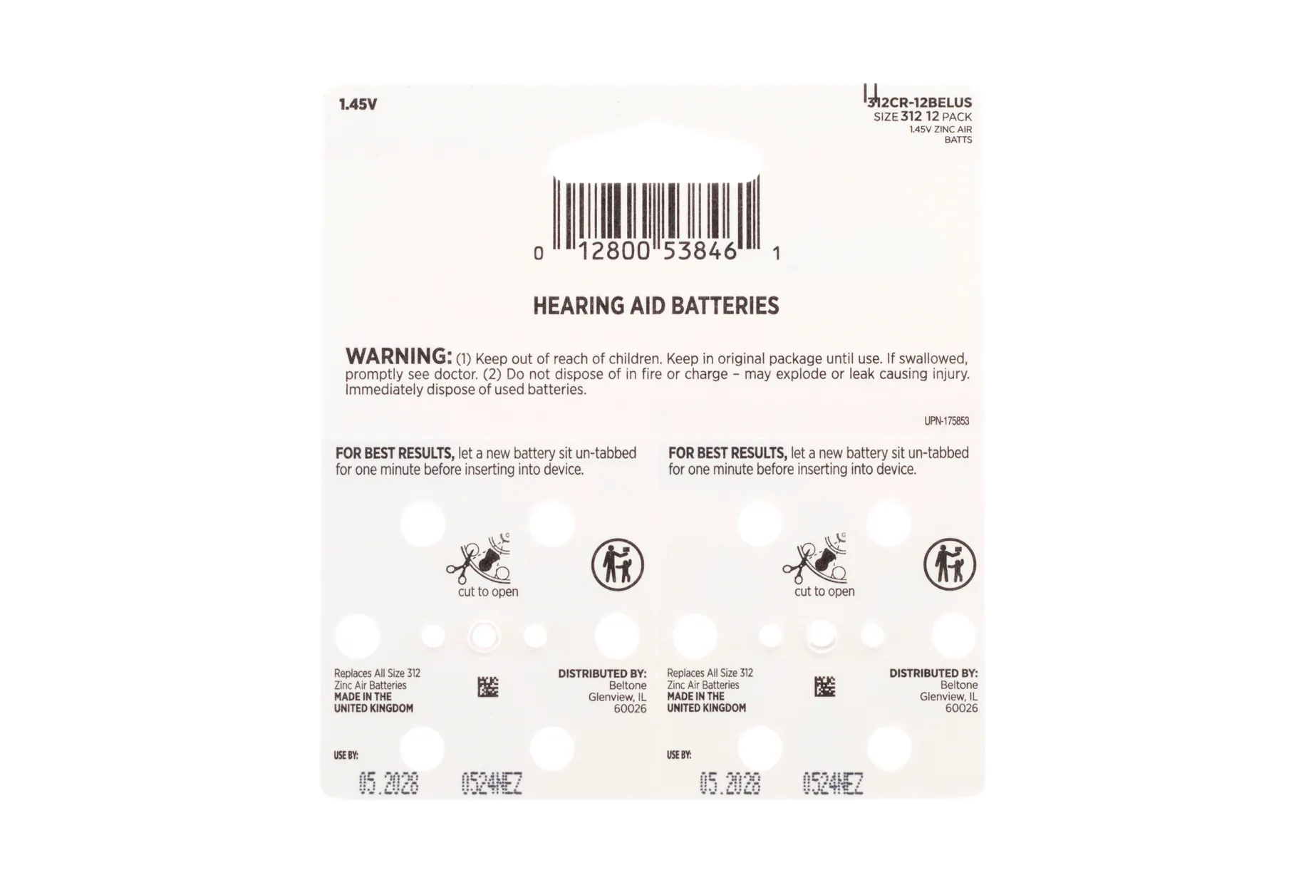 Beltone Hearing Aid Battery Size 312