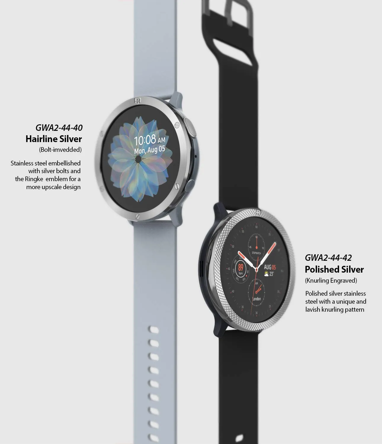 Bezel Styling Cover for Galaxy Watch Active 2 44mm (2019) - GW-A2-44-40 [Stainless Steel]