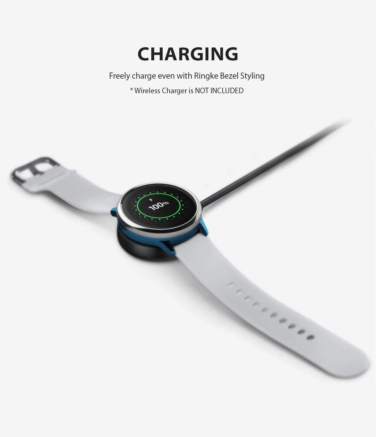 Bezel Styling Cover for Galaxy Watch Active (2019) -  Glossy Silver [Stainless Steel]