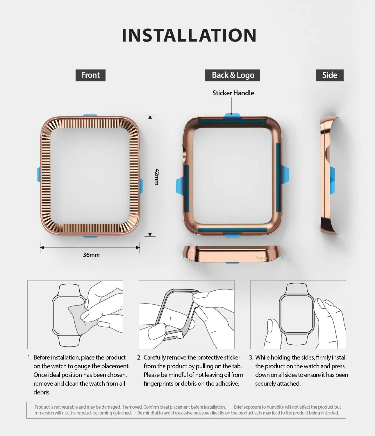 Bezel Styling for Apple Watch 42mm for Series 3 / Series 2 / Series 1 - [Stainless Steel]