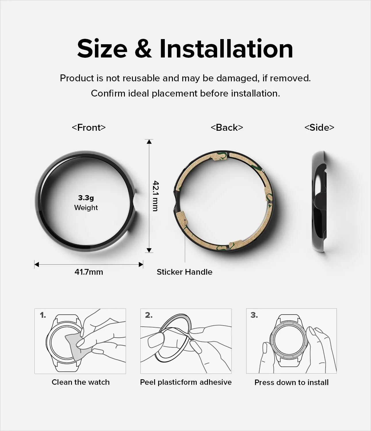 Bezel Styling for Google Pixel Watch  40mm - 40-02 (ST) Black