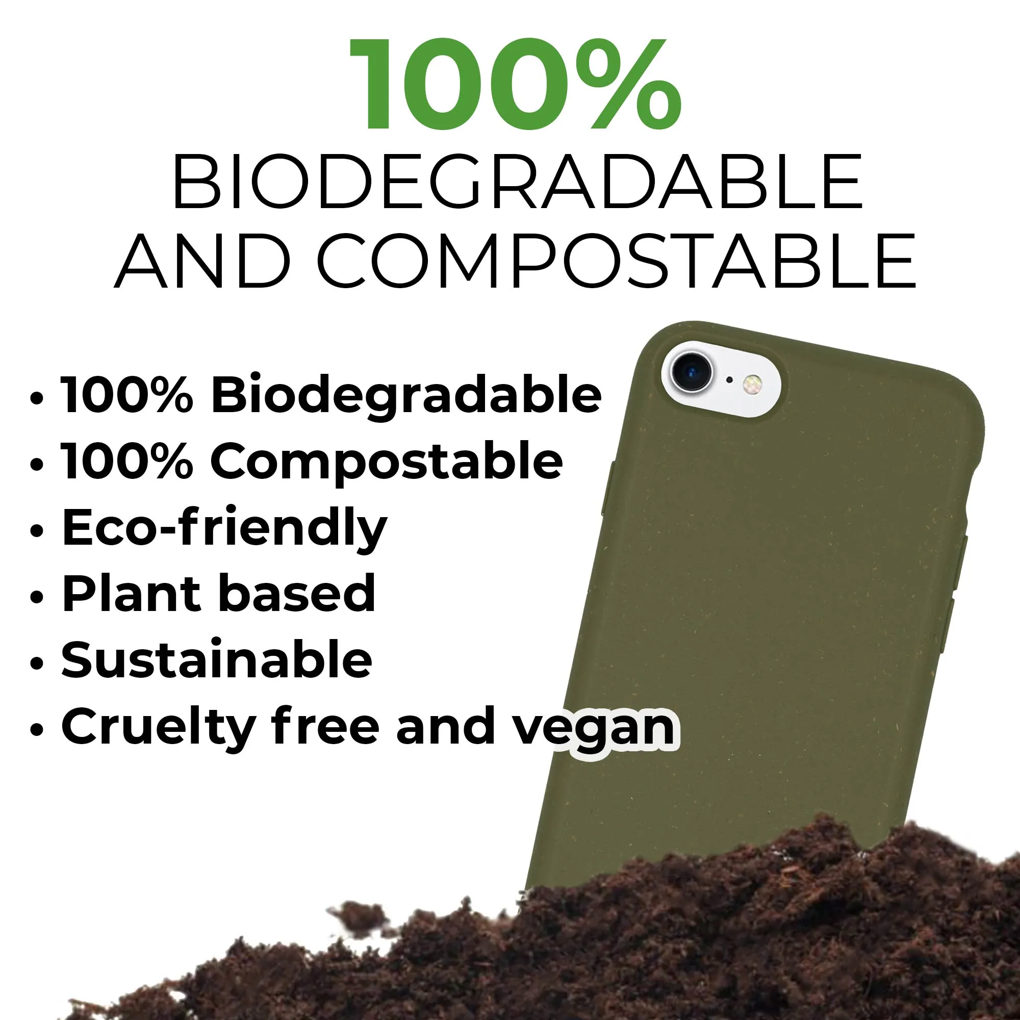 Biodegradable phone case - Olive green