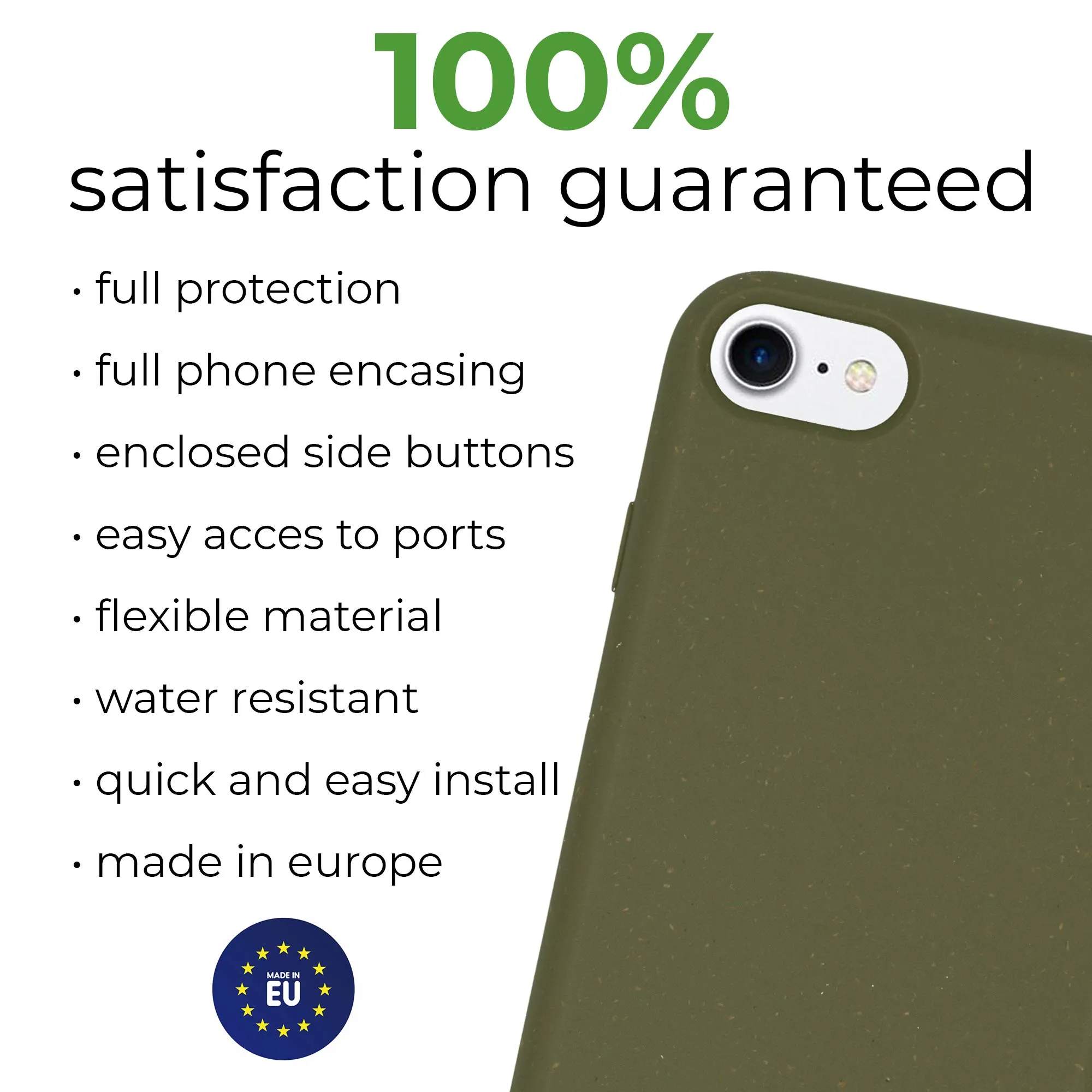 Biodegradable phone case - Olive green