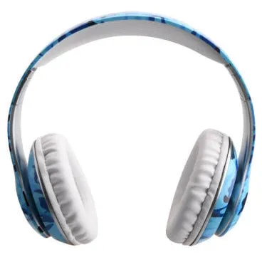 Blue Camo Wireless Stereo Headphones